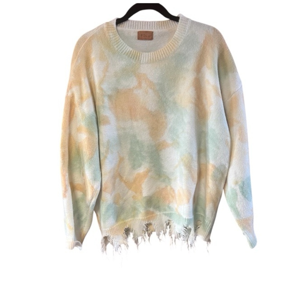 POL Tie-Dye Distressed Hem‎ Oversized Sweater